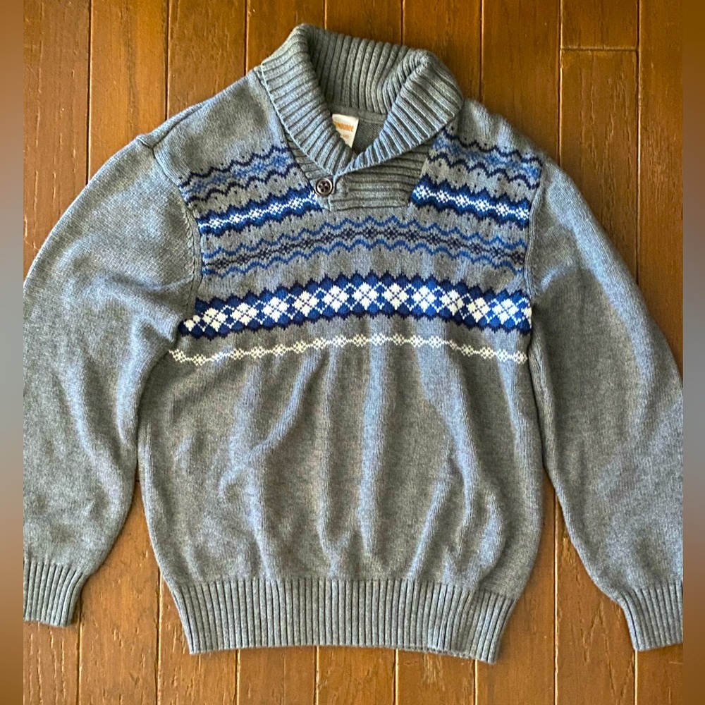 Gymboree Boys cozy Sweater sz 10 / 12 like new soft cotton Watm w. High collar